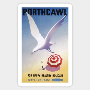 Porthcawl, Wales - BR - Vintage Railway Travel Poster - 1952 Sticker